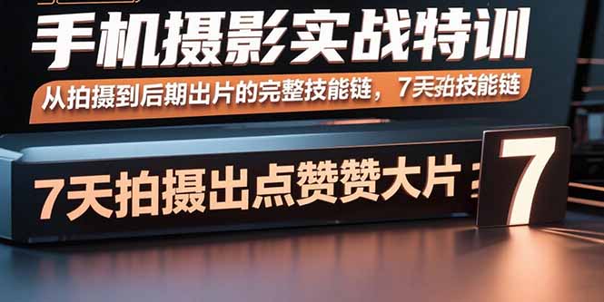 手机摄影实战特训，从拍摄到后期出片的完整技能链，7天拍出点赞大片-情久项目网