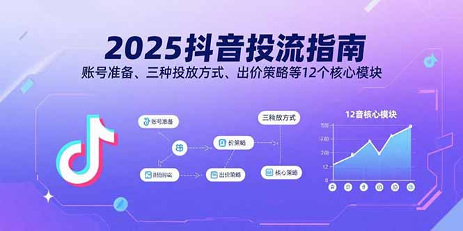 2025抖音投流指南，账号准备、三种投放方式、出价策略等12个核心模块-情久项目网