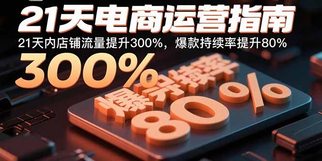 21天电商运营指南：21天内店铺流量提升300%，爆款持续率提升80%-情久项目网