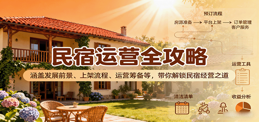 民宿运营全攻略：涵盖发展前景、上架流程、运营筹备等，带你解锁民宿经营之道-情久项目网