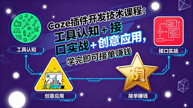Coze插件开发技术课程：工具认知+接口实战+创意应用，学完即可接单赚钱-情久项目网