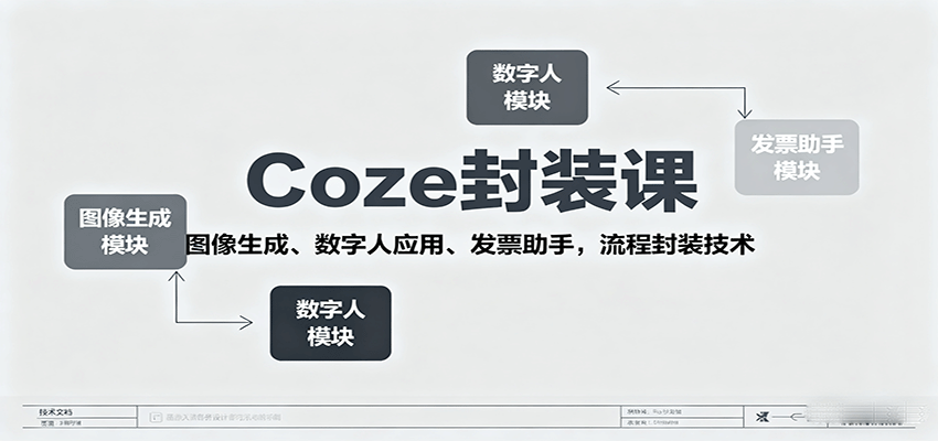 Coze封装课，图像生成、数字人应用、发票助手，流程封装技术-情久项目网