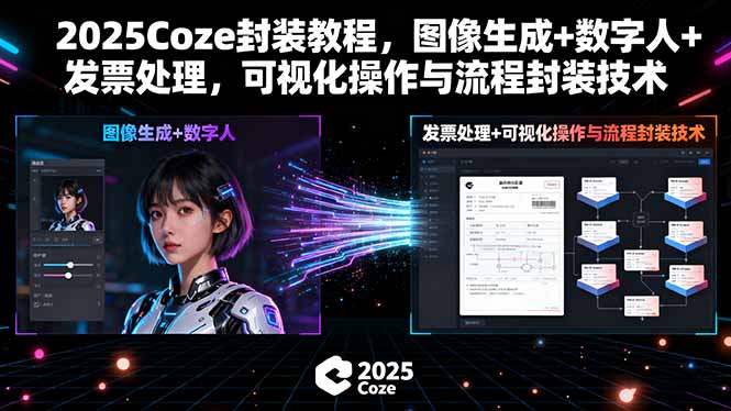 2025Coze封装教程，图像生成+数字人+发票处理，可视化操作与流程封装技术-情久项目网