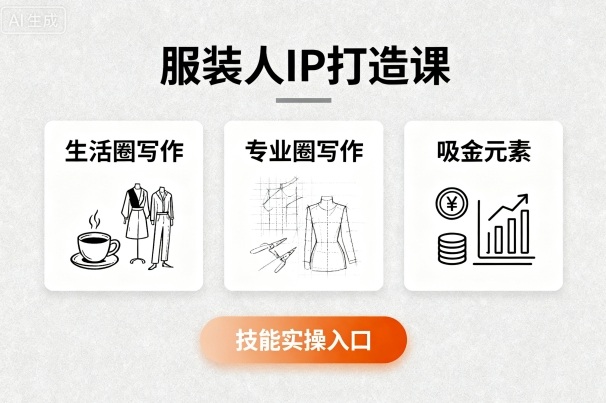 服装人IP打造课，文案创富+生活圈写作+专业圈写作+服装人专属+吸金元素+技能实操-情久项目网