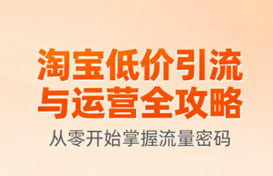 淘宝低价引流与运营全攻略(更新9月)-情久项目网