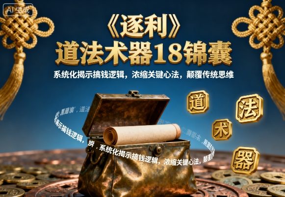 《逐利》道法术器18锦囊，系统化揭示搞钱逻辑，浓缩关键心法，颠覆传统思维-情久项目网