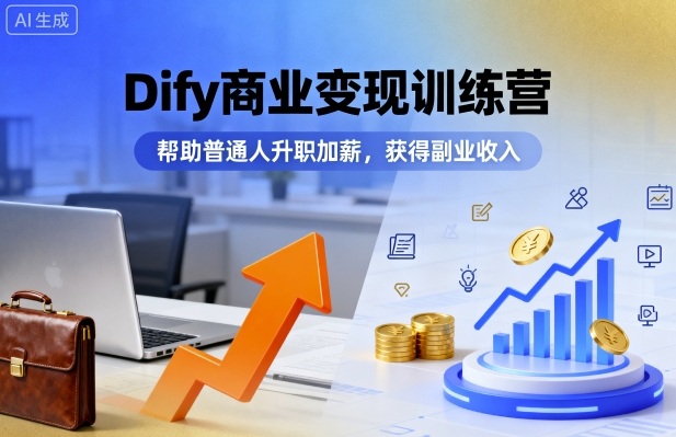 Dify商业变现训练营，帮助普通人升职加薪，获得副业收入-情久项目网