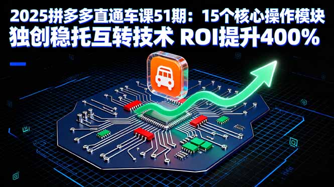 2025拼多多直通车课51期：15个核心操作模块 独创稳托互转技术 ROI提升400%-情久项目网