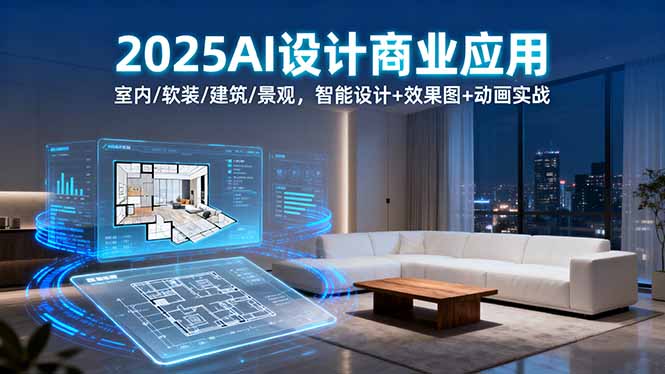 2025AI设计商业应用：室内/软装/建筑/景观，智能设计+效果图+动画实战-情久项目网