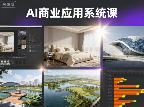 AI商业应用系统课，室内-软装-建筑-景观，智能设计+效果图+动画画实战-情久项目网