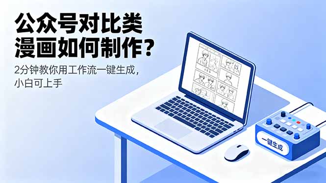 公众号对比类漫画如何制作？2分钟教你用工作流一键生成，小白可上手-情久项目网
