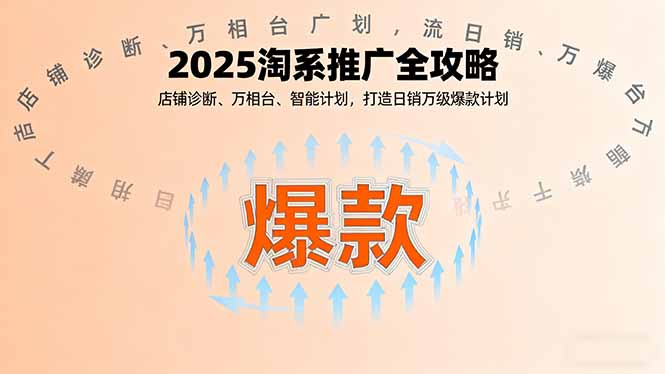 2025淘系推广全攻略，店铺诊断、万相台、智能计划，打造日销万级爆款计划-情久项目网