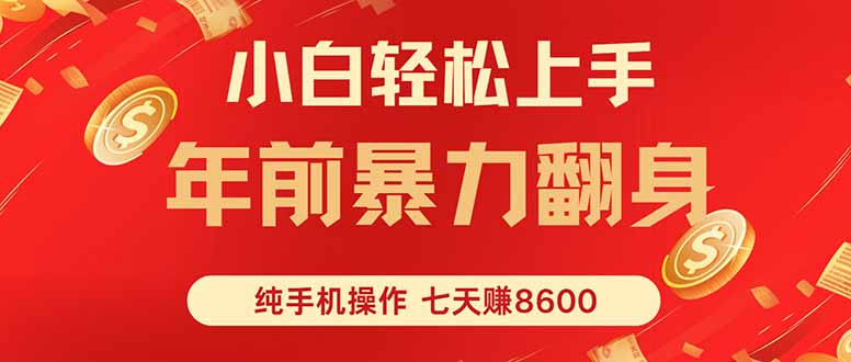 七天狂赚8600，小白纯手机操作，日入1000+-情久项目网