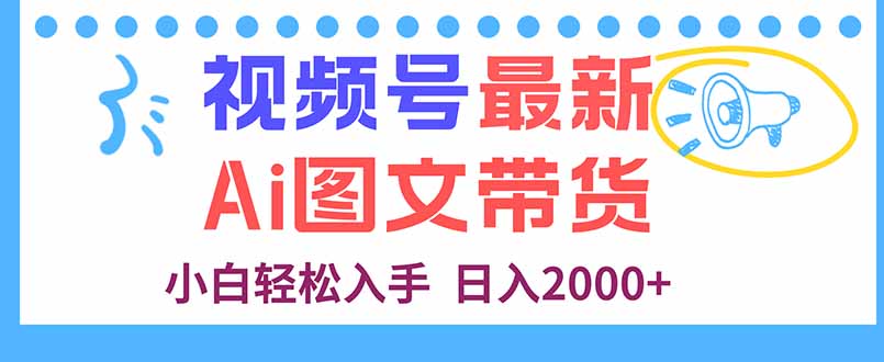 视频号最新AI图文带货，每天几分钟，小白轻松入手，日入2000+-情久项目网