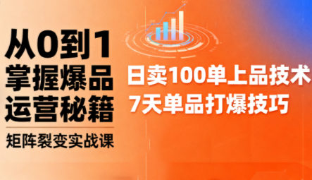 抖音小店爆品打造与矩阵裂变实战课-情久项目网