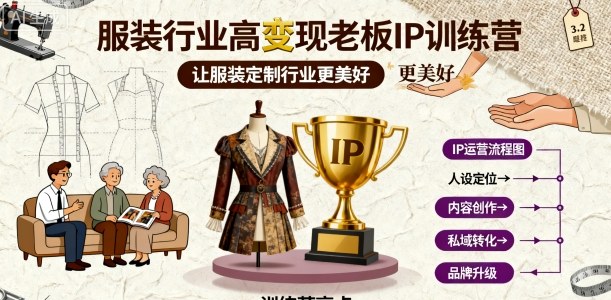 服装行业高变现老板IP训练营，让服装定制行业更美好-情久项目网