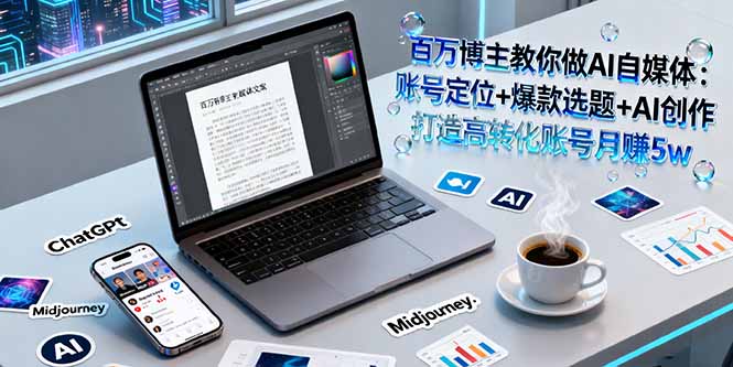 百万博主教你做AI自媒体：账号定位+爆款选题+AI创作 打造高转化账号月赚5w-情久项目网