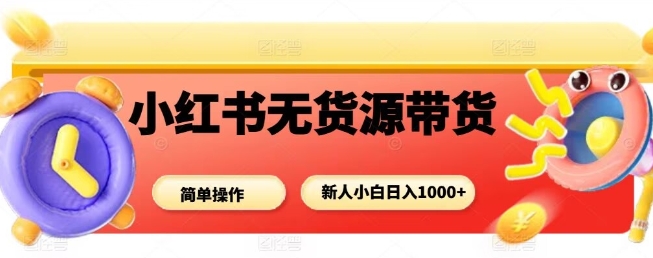 小红书无货源带货项目，简单无脑，新人小白日入多张-情久项目网