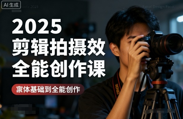 2025剪辑拍摄特效全能创作课，零基础到全能创作-情久项目网