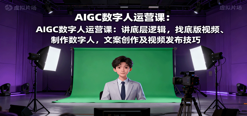 AIGC数字人运营课：讲底层逻辑，找底版视频、制作数字人，文案创作及视频发布技巧-情久项目网