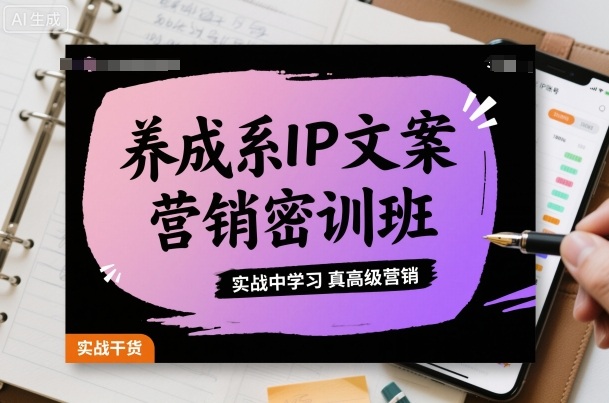 养成系IP文案营销密训班，实战中学习真高级营销-情久项目网
