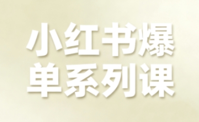 小红书爆单系列课，聚焦小红书电商全链路增长-情久项目网