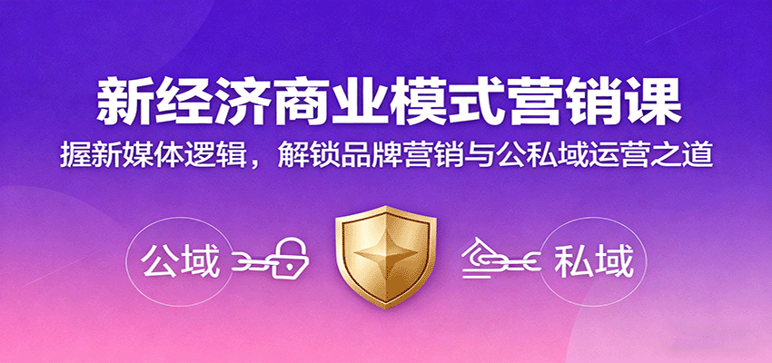 新经济商业模式营销课，握新媒体逻辑，解锁品牌营销与公私域运营之道-情久项目网