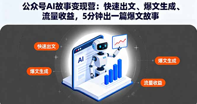 公众号AI故事变现营：快速出文、爆文生成、流量收益，5分钟出一篇爆文故事-情久项目网