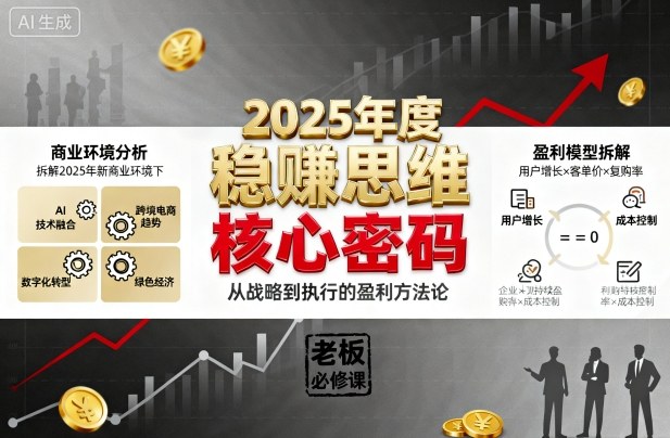 2025年度稳賺思维老板创业营，拆解2025年新商业环境下，企业实现持续盈利的核心密码-情久项目网