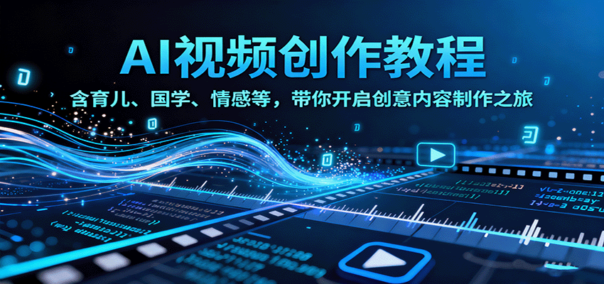 AI视频创富课，含育儿、国学、情感等，带你开启创意内容制作之旅-情久项目网