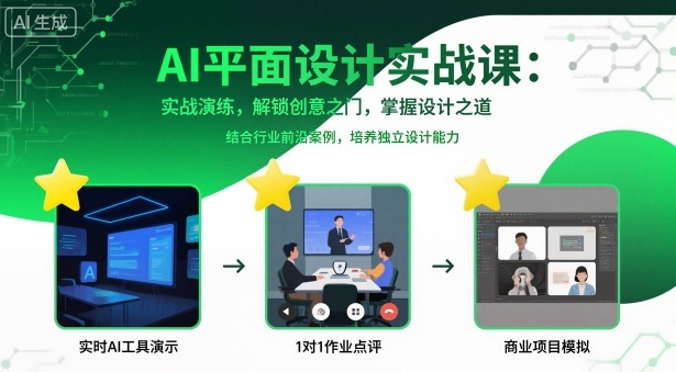 AI平面设计实战课，实战演练，解锁创意之门，掌握设计之道-情久项目网