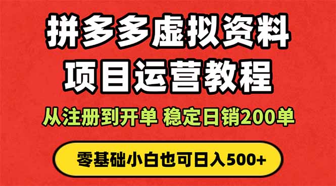 拼多多开店运营课程： 蓝海变现玩法，轻松实现睡后收入 零基础小白也可…-情久项目网