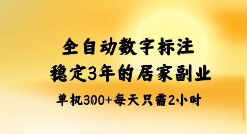 全自动数字标注，稳定3年的蓝海项目，居家也能矩阵开干的副业，单机日入3张+【揭秘】-情久项目网