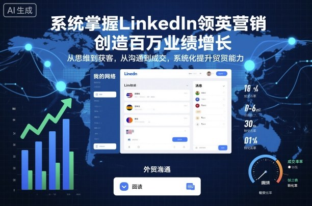 系统掌握LinkedIn领英营销，创造百万业绩增长，从思维到获客，从沟通到成交，系统化提升外贸能力-情久项目网