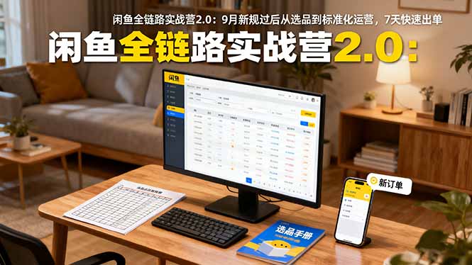 闲鱼全链路实战营2.0：9月新规过后从选品到标准化运营，7天快速出单-情久项目网