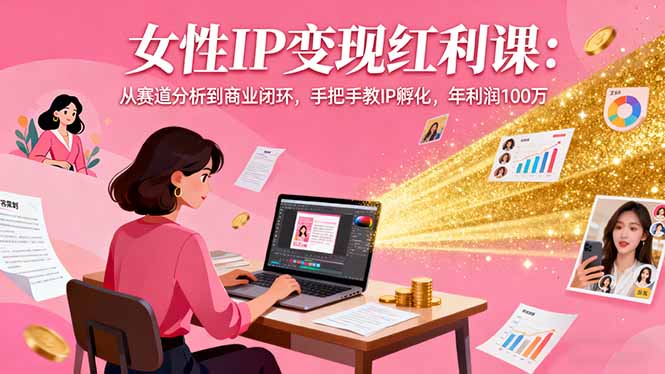 女性IP变现红利课：从赛道分析到商业闭环，手把手教IP孵化，年利润100万-情久项目网