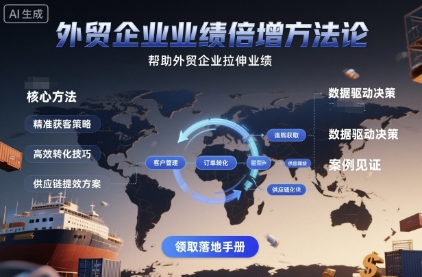 外贸企业业绩倍增方法论，帮助外贸企业拉伸业绩-情久项目网