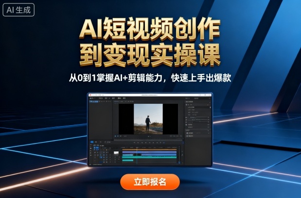 AI短视频创作到变现实操课，从0到1掌握AI+剪辑能力，快速上手出爆款(更新10月)-情久项目网