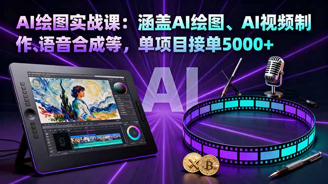 AI绘图实战课：涵盖AI绘图、AI视频制作、语音合成等，单项目接单5000+-情久项目网
