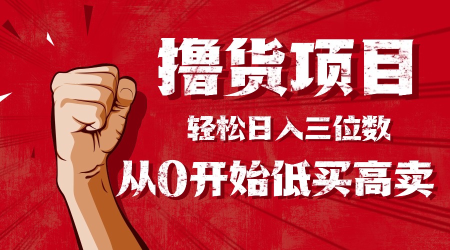 手把手教你撸货，从0开始低买高卖，小白轻松实现日入三位数!!!-情久项目网