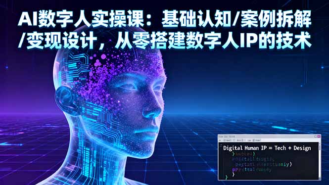 AI数字人实操课：基础认知/案例拆解/变现设计，从零搭建数字人IP的技术-情久项目网