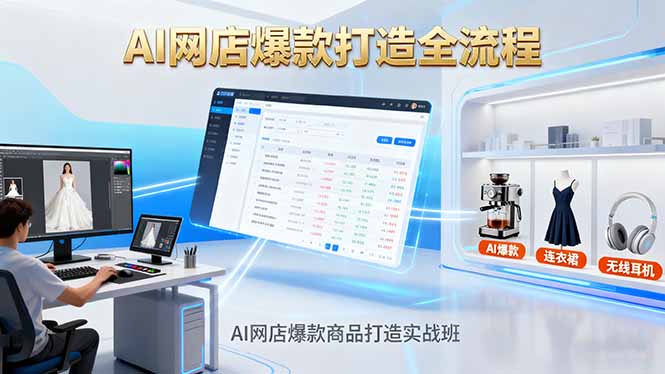 AI网店爆款商品打造实战班：AI技术实现商品图智能处理，快速搭建AI网店-情久项目网
