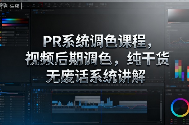 PR系统调色课程，视频后期调色，纯干货无废话系统讲解-情久项目网