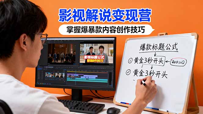 影视解说变现营：通过30+实战案例爆款内容创作技巧，掌握影视解说盈利密码-情久项目网