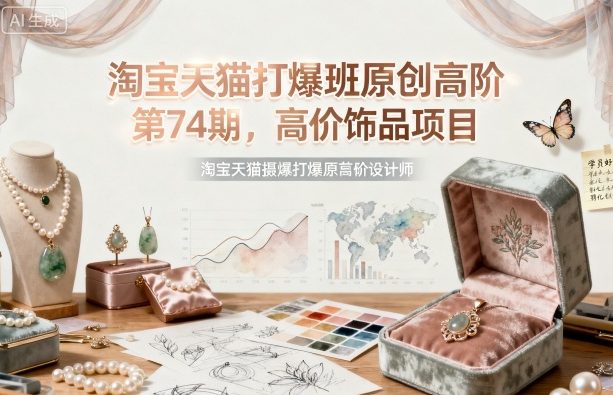 淘宝天猫打爆班原创高阶第74期，高价饰品项目-情久项目网