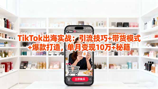 「TikTok出海实战」引流技巧+带货模式+爆款打造，单月变现10万+秘籍-情久项目网