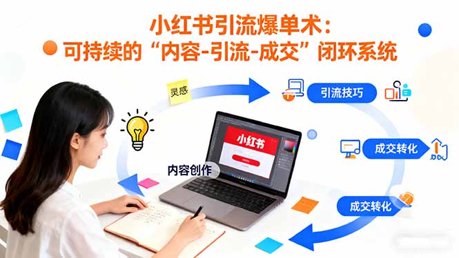 小红书引流爆单术：构建一套低成本 可持续的“内容-引流-成交”闭环系统-情久项目网