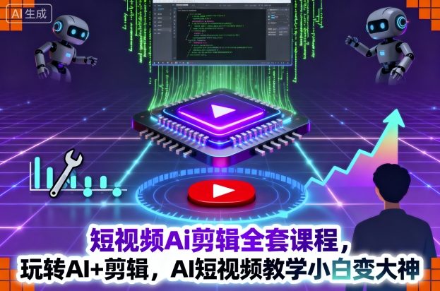 短视频Ai剪辑全套课程，玩转AI+剪辑，AI短视频教学小白变大神-情久项目网