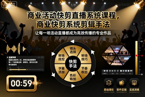商业活动快剪直播系统课程，商业快剪系统剪辑手法-情久项目网