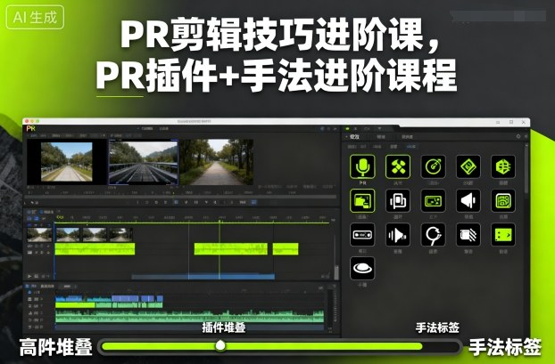 PR剪辑技巧进阶课，PR插件+手法进阶课程-情久项目网